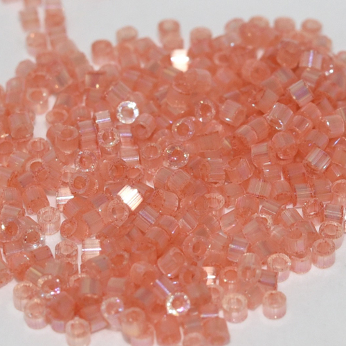 Delica, size #11, salmon glass bead, silk effect, 1.1x1.7mm