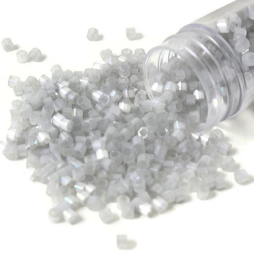 Delica, size #11, smoke gray, glass bead, silk effect, 1.1x1.7mm