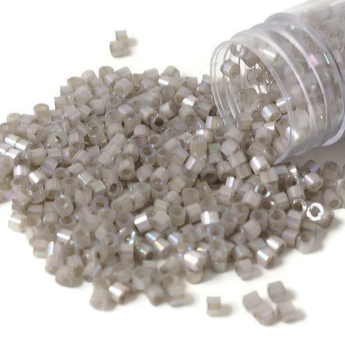 Delica, size #11, pewter grey, glass bead, silk effect, 1.1x1.7mm