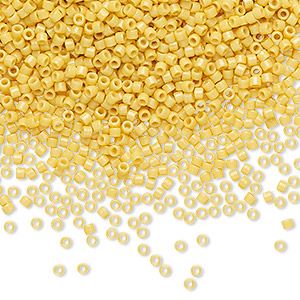 Delica, size #11, glass bead, banana yellow, opaque, 1.1x1.7mm, 5,2 gr
