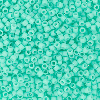 Delica, size #11, turquoise eggshell, opaque, 5.2g.