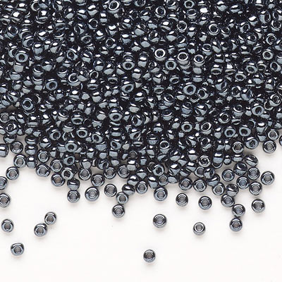 Matsuno seed bead #11, silver iris, opaque, 2x1.6mm, 40gr, ca. 4100 pcs, 