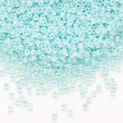 Matsuno seed bead #11, pastel blue, opaque, 2x1.6mm, 40gr, ca. 4100pcs, 