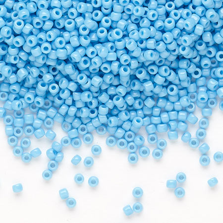 Matsuno seed bead #11, light blue, opaque, 2x1.6mm, 40gr, ca. 4100pcs, 