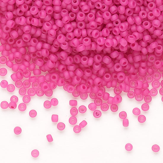 Matsuno seed bead #11, dark pink, opaque, 2x1.6mm, 40gr, ca. 4100pcs, 