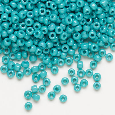 Matsuno seed bead (6/0), opaque turquoise , ca. 680pcs, 40gr.
