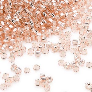 Matsuno seed bead, glass beads #11, light pink/silver lined, 2x1.6mm, 10gr, ca. 1200pcs, 
