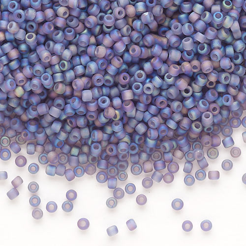 Matsuno seed bead #11, rainbow purple, opaque, 2x1.6mm, 40gr, ca. 4100pcs, 