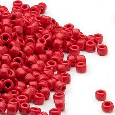Matsuno seed bead (6/0), red, 680pcs, 40gr.
