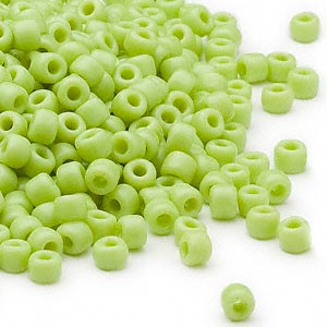 Matsuno seed bead (6/0), opaque light green, 680pcs, 40gr