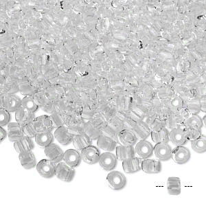 Glass bead, Matsuno seed bead (8/0), transparent, 3x2mm, 700pcs, 40gr