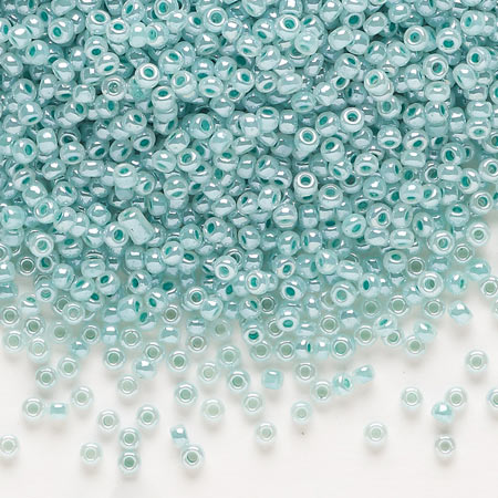 Matsuno seed bead #11, pastelmynte, opaque, 2x1.6mm, 40gr, ca. 4100pcs, 