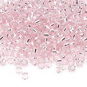 Matsuno seed bead (8/0), light pink/silver, 700pcs, 40gr