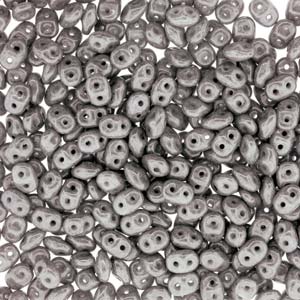 Matubo Mini-duo, 2-hole bead, chalk jet, luster, opaque, 2x4mm, 8g, approx. 180 pcs