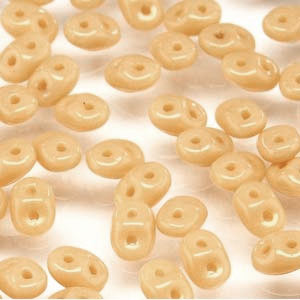 Matubo Mini-duo, 2-hole bead, beige, opaque, 2x4mm, 8g, approx. 180 pcs