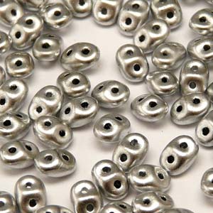 Matubo Mini-duo, 2-hole bead, aluminum, 2x4mm, 8g, approx. 180 pcs