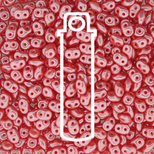 Matubo Mini-duo, 2-hole bead, light coral, 2x4mm, 8g, approx. 180 pcs