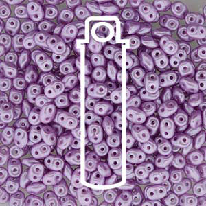 Matubo Mini-duo, 2-hole bead, light purple, 2x4mm, 8g, approx. 180 pcs