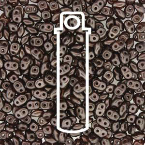 Matubo Mini-duo, 2-hole bead, brown, 2x4mm, 8g, approx. 180 pcs