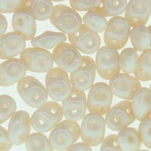 Matubo Mini-duo, 2-hole bead, chalk orange luster, opaque, 2x4mm, 8g, approx. 180 pcs