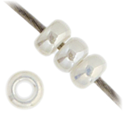 Miyuki seed bead, ivory pearl, size #11, 2x1.5 mm, ca. 1200 pcs