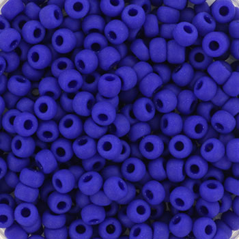 Miyuki seed bead, matte cobalt blue #8, 3x1.8mm, ca. 480pcs. 12 gram
