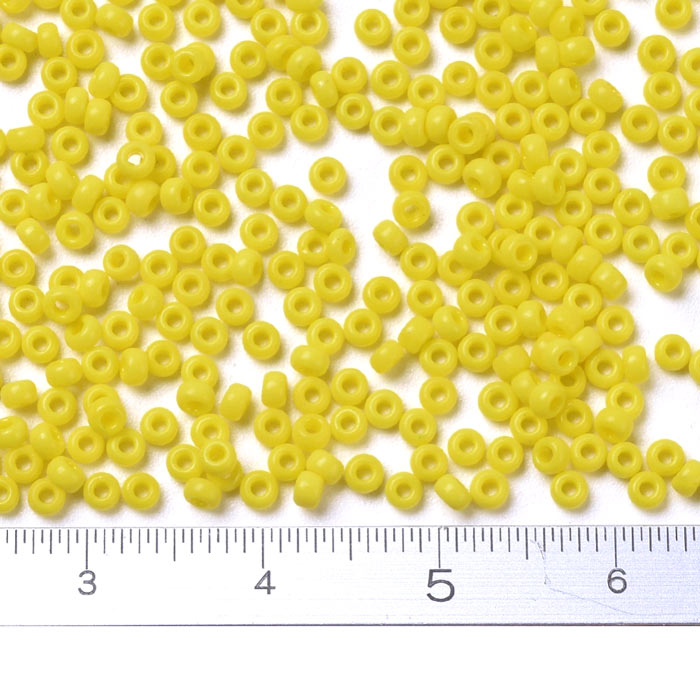 Miyuki seed bead, yellow, size #11, 2x1,5 mm, ca. 1200 pcs