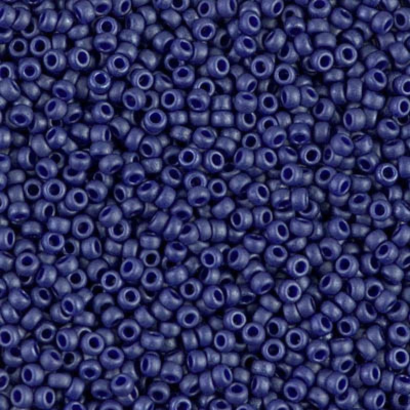 Miyuki seed bead, matted, cobalt blue, luster, size #11 2x1,5 mm, ca. 1200 pcs
