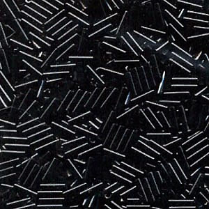 Miyuki, Glass bugle bead, tube beads, opaque, schwarz, 6x1.7 mm, hole 0.8mm ca. 400pcs