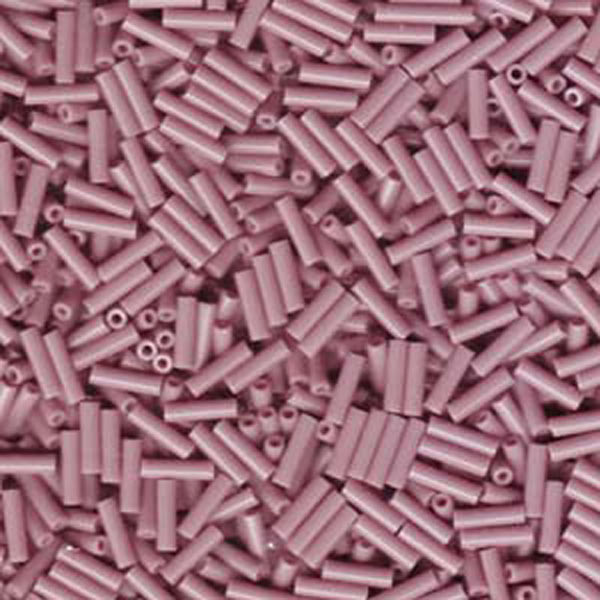 Miyuki, Glass bugle beads, opaque, mauve, approx. 6x1,7 mm, 10gr.