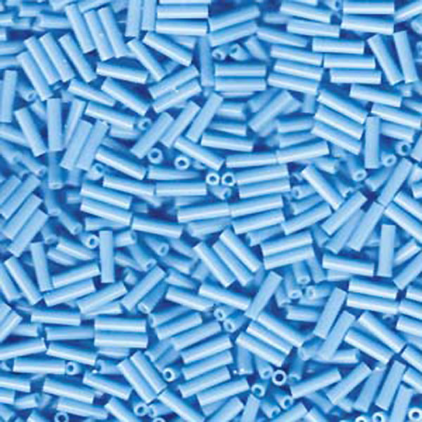 Miyuki, Glass bugle bead, tube beads, opaque, light blue, 6x1.7 mm, hole 0.8mm ca. 400pcs.