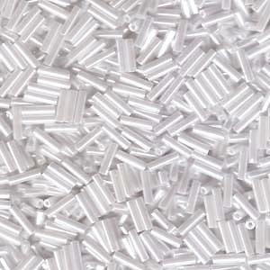 Miyuki, Glass bugle bead, tube beads, pearl white, 6x1.7 mm, hole 0.8mm 400pcs.