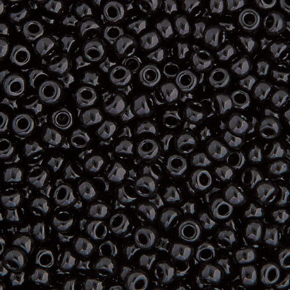 Miyuki seed bead, shiny black, size #11, 2x1,5 mm, ca. 1200 pcs