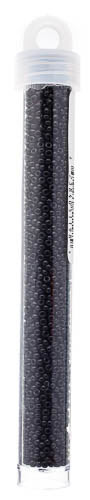 Miyuki seed bead, shiny black, size #11, 2x1,5 mm, ca. 1200 pcs
