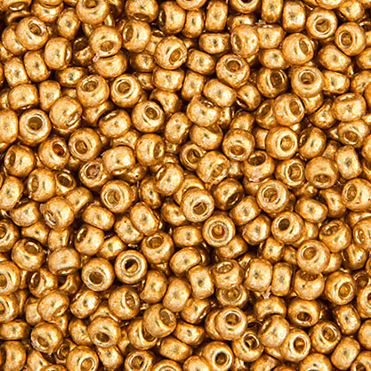 Miyuki seed bead, Galvanized, Duracoat, Gold, size #11, 2x1,5 mm, 22gr, 2250pcs