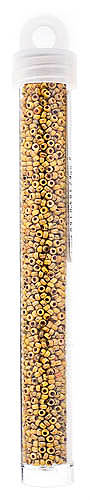 Miyuki seed bead, yellow Picasso, size #11, 2x1,5 mm, ca. 1200 pcs