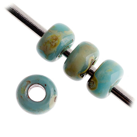Miyuki seed bead, Turquoise Blue Picasso, size #15, 1.5x1 mm, 3000 stk
