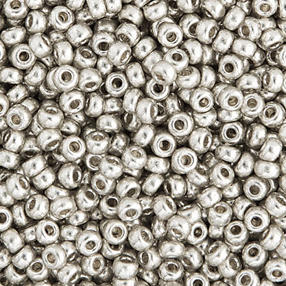 Miyuki seed bead, Galvanized, Duracoat silver, size #15, 1,5x1 mm, 5500 pcs