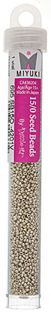 Miyuki seed bead, Galvanized, Duracoat silver, size #15, 1,5x1 mm, 5500 pcs