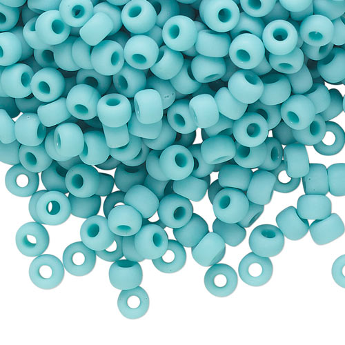 Miyuki seed bead #6, matte turquoise, 4,5x3 mm, ca. 150 pcs. 12g, 