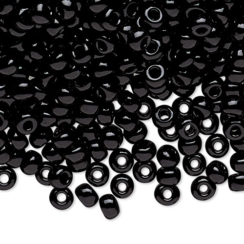 Miyuki seed bead #6, black, 4,5x3 mm, ca. 150 pcs. 12g, 