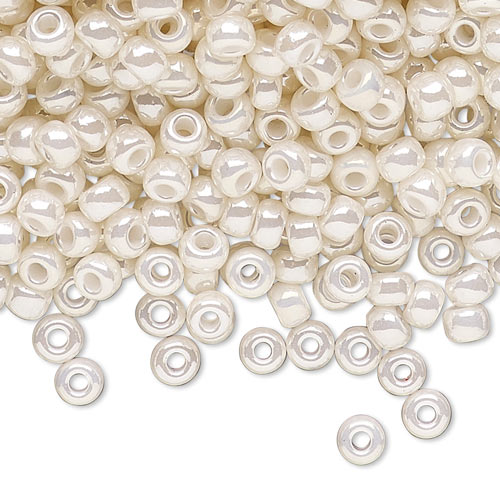 Miyuki seed bead #6, antique white perle, 4,5x3 mm, ca. 150 pcs. 12g, 