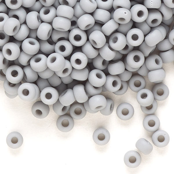 Miyuki seed bead #6, matte grey, 4,5x3 mm, ca. 150 pcs. 12g, 