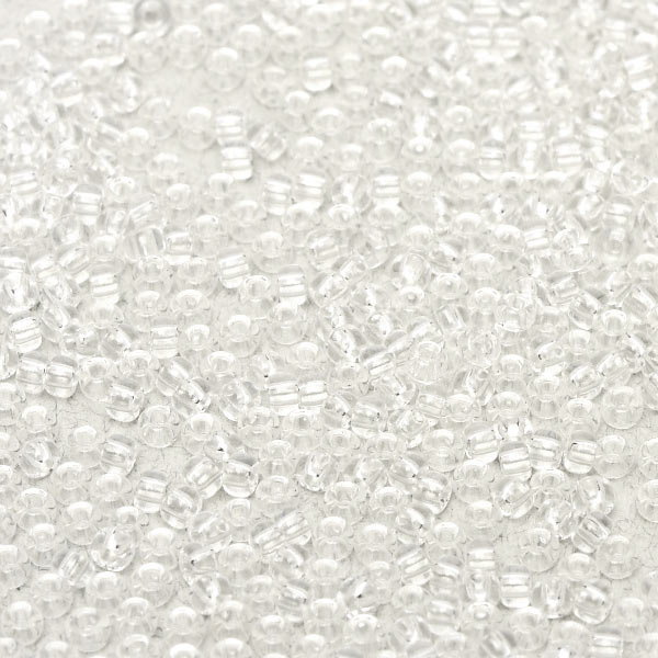 Miyuki seed bead, Crystal, clear, size #11, 2x1,5 mm, ca. 1200 pcs