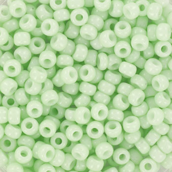 Miyuki seed bead, light mint #8, 3x1.8mm, ca. 480pcs. 12 gram