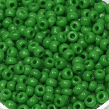 Miyuki seed bead, green #8, 3x1.8mm, ca. 480pcs. 12 gram