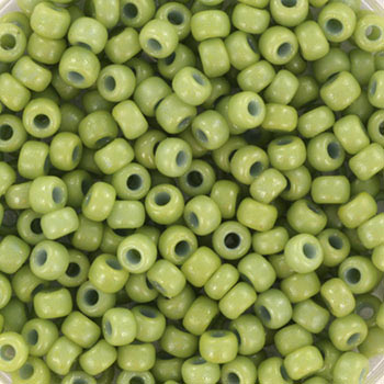 Miyuki seed bead, fennel-green #8, 3x1.8mm, ca. 480pcs. 12 gram