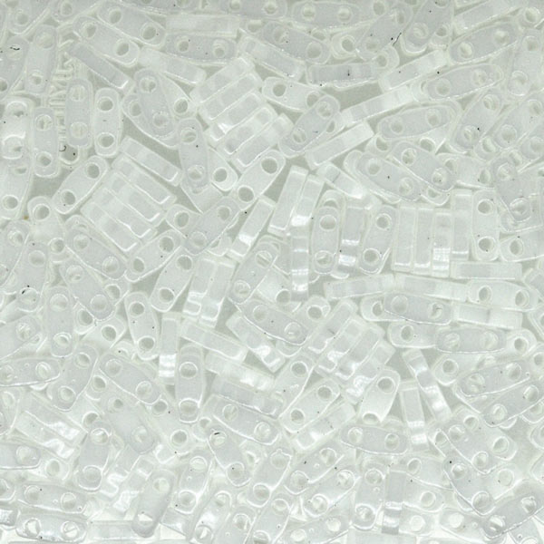 Miyuki, quarter-Tila, two-hole-bead, white, opaque, 5x1.3mm, 5gr, ca. 220pcs