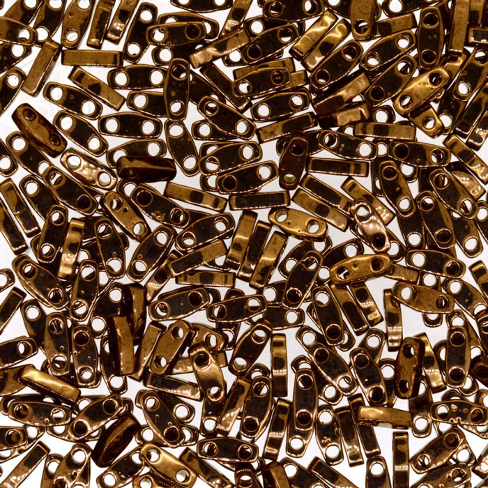 Miyuki, quarter Tila, two-hole-bead, dark bronze, 5x1.3 mm, 5gr, ca. 220pcs