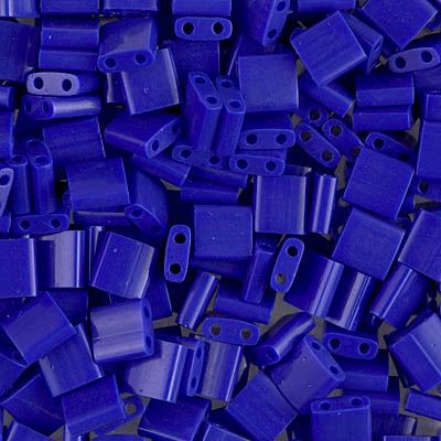Miyuki Tila, two-hole-bead, opaque, cobalt blue, 5x5x2mm, 10gr, 110pcs